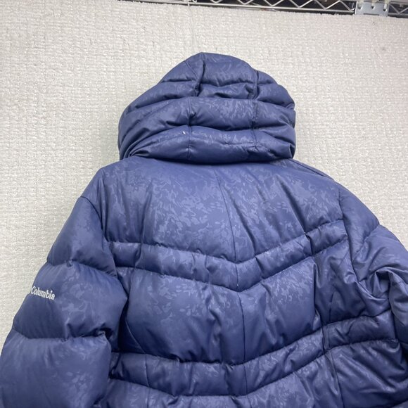 Columbia Catherine Creek Duck Down Feather Parka Jacket Wom Sz L Blue Floral AOP - Picture 12 of 14